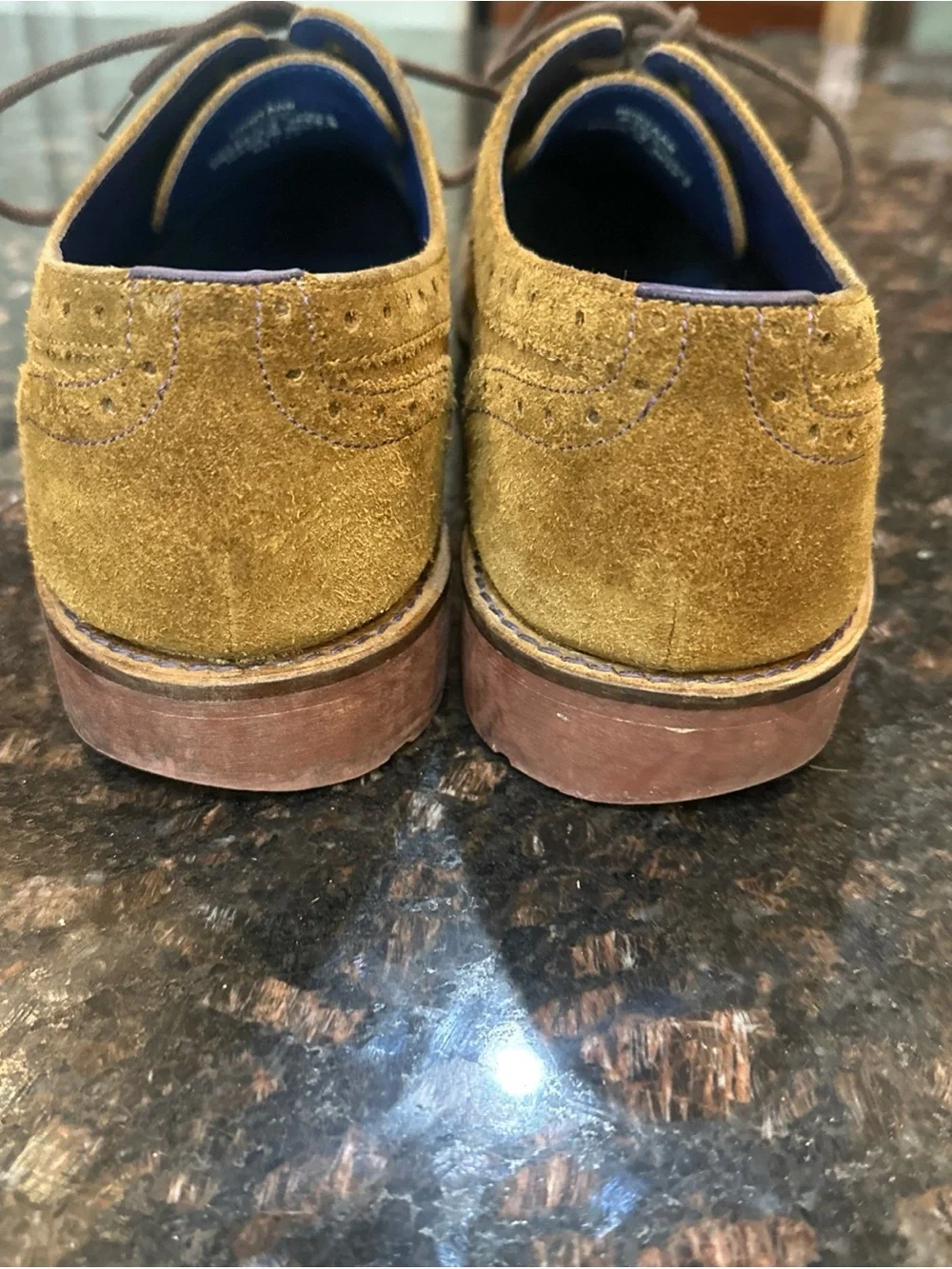 Ted Baker Men's Suede Wingtip Oxford Shoes - Brown Size 12